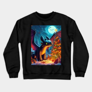 Christmas Dragon Wonderland: Festive Art Prints Featuring Whimsical Dragon Designs for a Joyful Holiday Celebration! Crewneck Sweatshirt